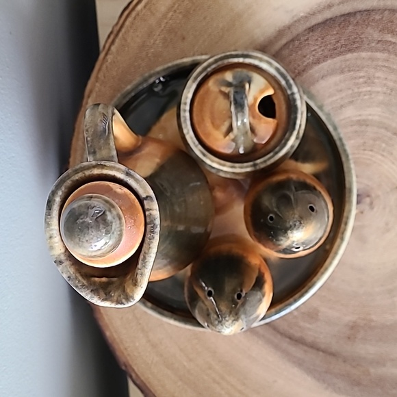 EUC Vintage  Ineke pottery condiment set - Picture 2 of 15